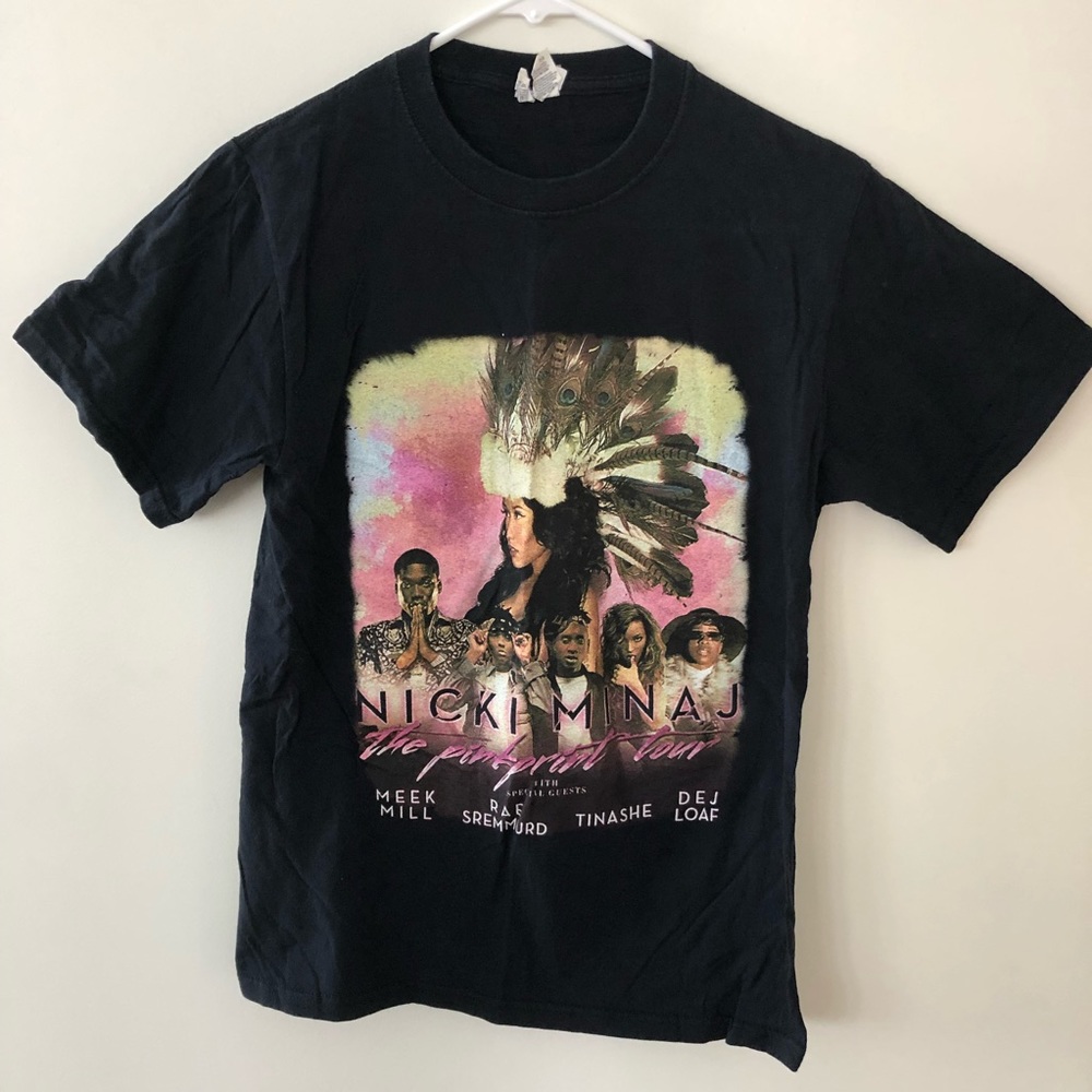Nicki Minaj T-Shirt Pink Print Tour 2015 Concert 2 Sided Cities Tee Sz S